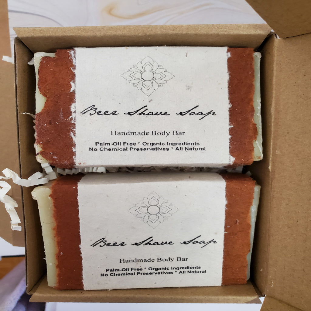 2 ALL NATURAL ORGANIC MEN'S BEER SHAVEING SOAPS