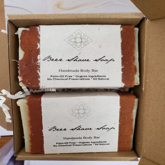 2 ALL NATURAL ORGANIC MEN'S BEER SHAVEING SOAPS