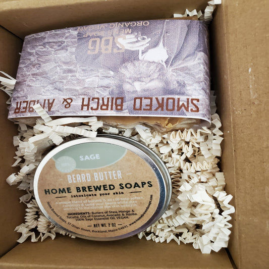 MEN'S ORGANIC SMOKED BIRCH HANDMADE SOAP & SAGE BEARD BUTTER